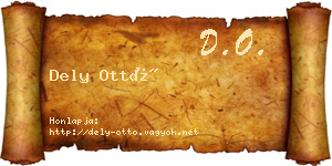 Dely Ottó névjegykártya
